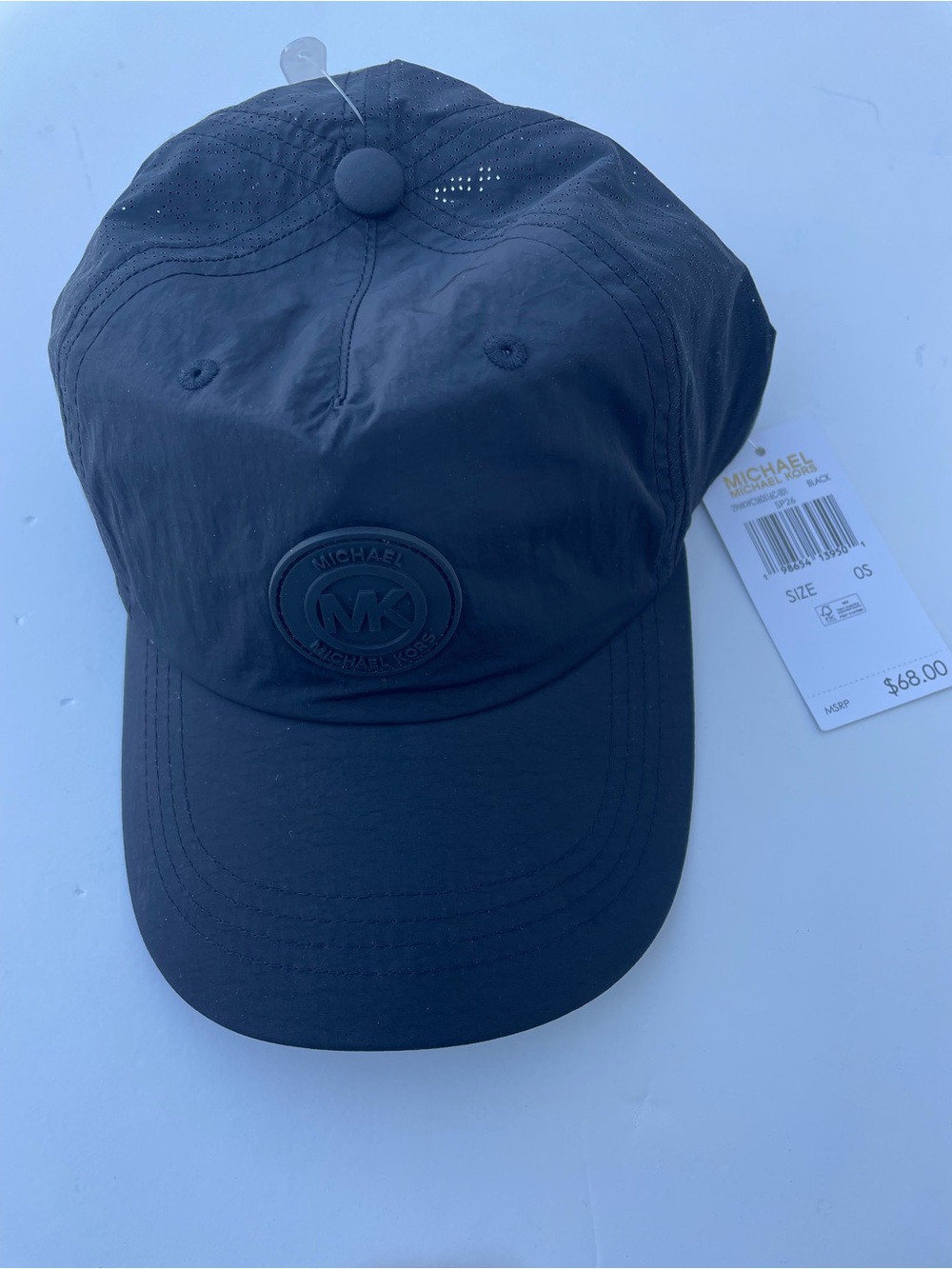 Michael Kors NWT Women’s Signature MK Logo Baseball  Hat, Black One Size.